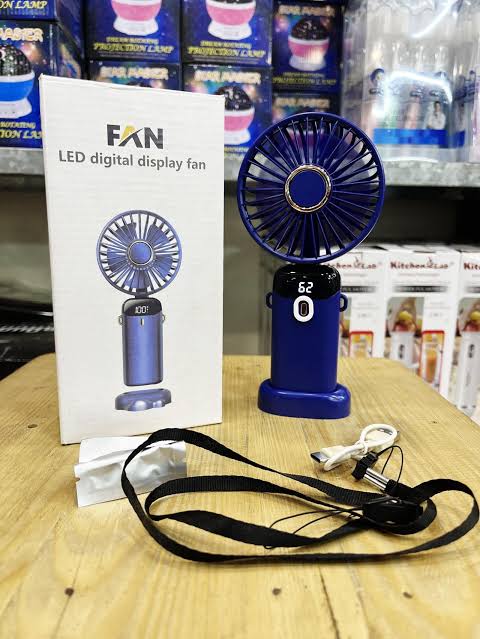 Mini Rechargeable Handheld Fan,Portable Foldable USB Fans with Smart Led Digital Display