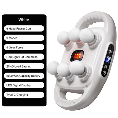 KK Trader | Fascia Gun Muscle Massager Gun Back Waist Shoulder Legs Massage Machine Six-head