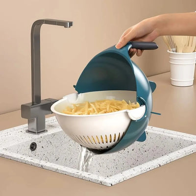 Multipurpose 5in1 Round Bowl Vegetable Cutter/Slicer
