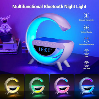 BT-3401 RGB LED Bluetooth Speaker with Wireless Phone Charger and LED lights