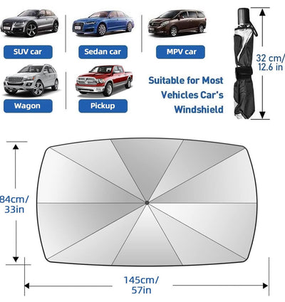 Car Sun Shade Umbrella – Foldable Windshield Protector