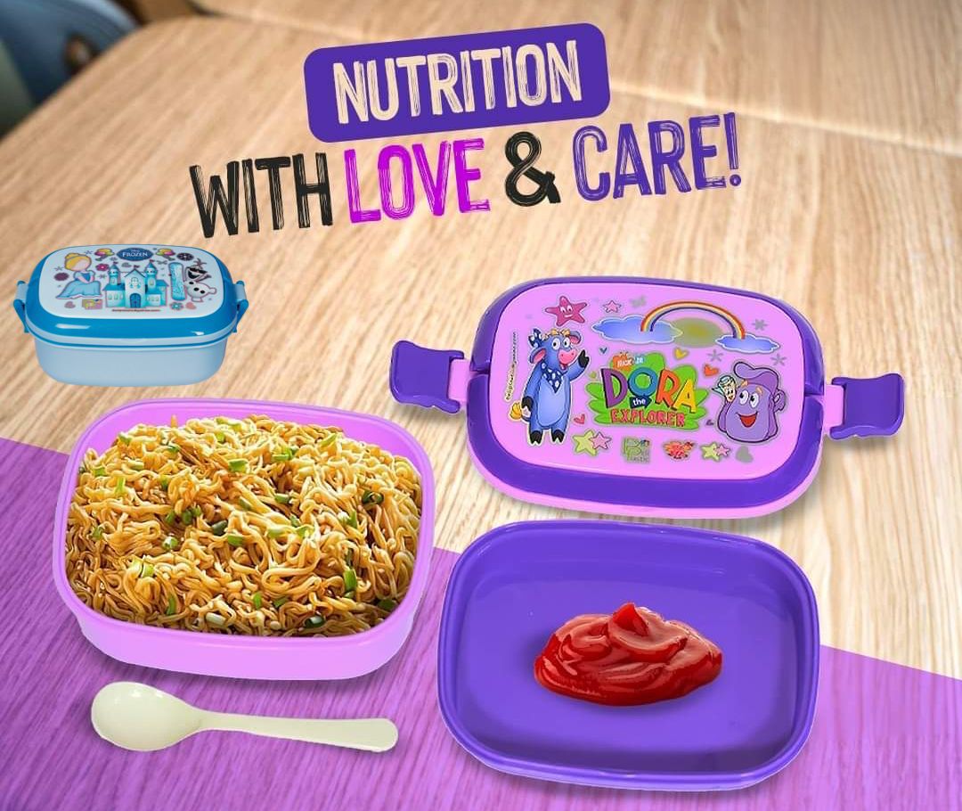 Smart Double Layer Plastic Lunch Box with Spoon
