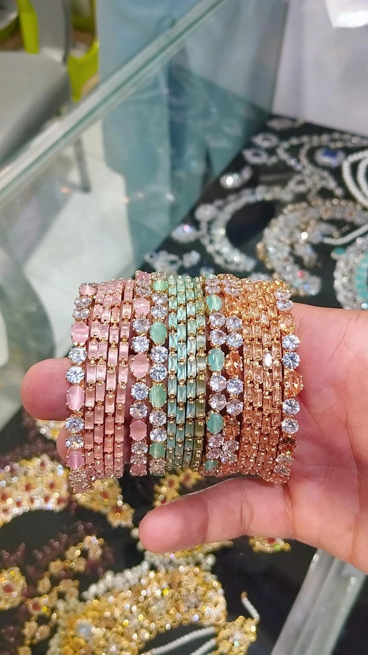 Zircon Bangles 6 Piece Set