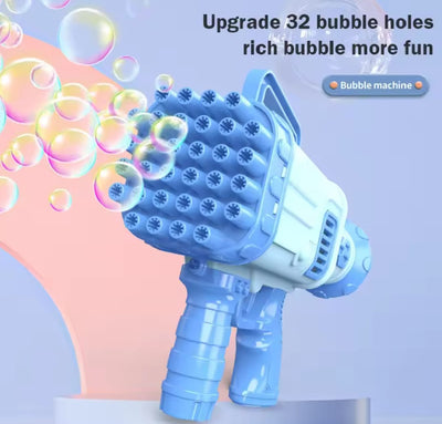 Bazuka Bubble Gun – 32-Hole Rechargeable Bubble Blaster