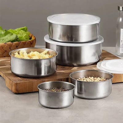 5 Pieces Stainless Steel Bowl Set