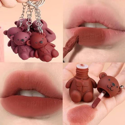 Mocallure Teddy Bear Matte Lipgloss Keychain Style.
