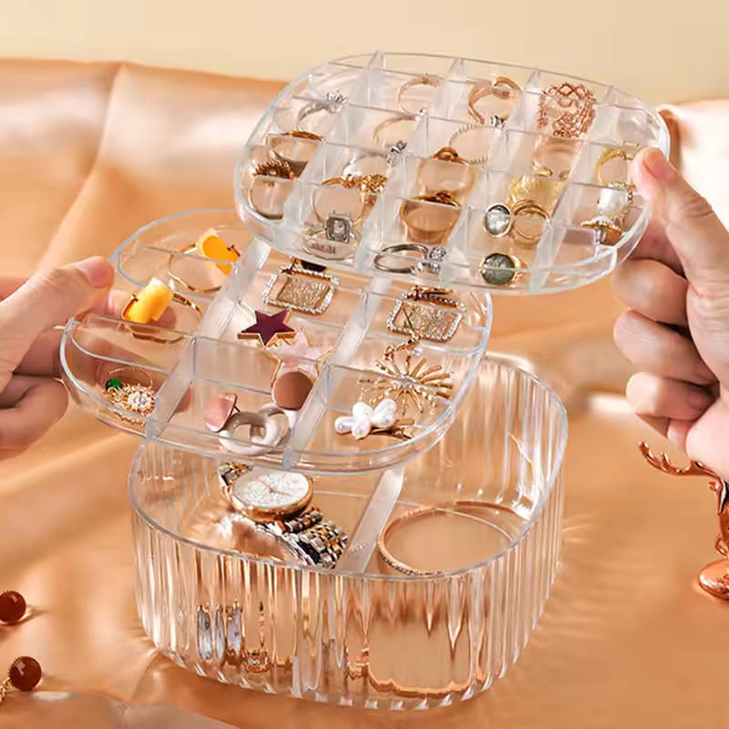 Multilayer Transparent Crystal Clear Acrylic Jewelry Storage Box