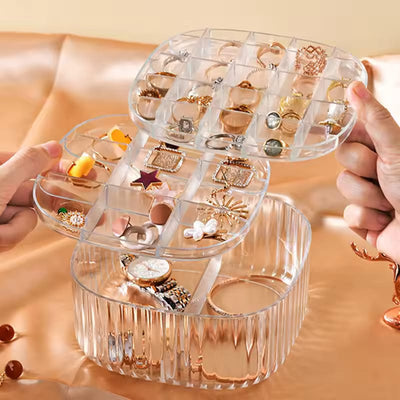 Multilayer Transparent Crystal Clear Acrylic Jewelry Storage Box