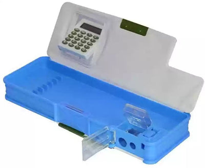 Double Sided Magnetic Double Sharpener with Rotating Extra Calculator Pencil Box