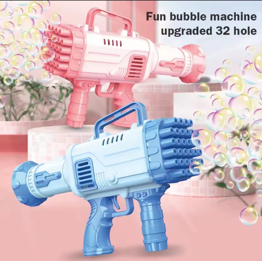 Bazuka Bubble Gun – 32-Hole Rechargeable Bubble Blaster