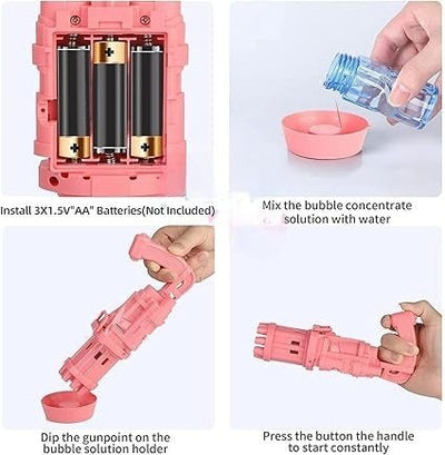 8 Hole Automatic Bubble Machine Gun Toy
