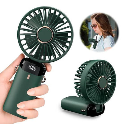 Mini Rechargeable Handheld Fan,Portable Foldable USB Fans with Smart Led Digital Display