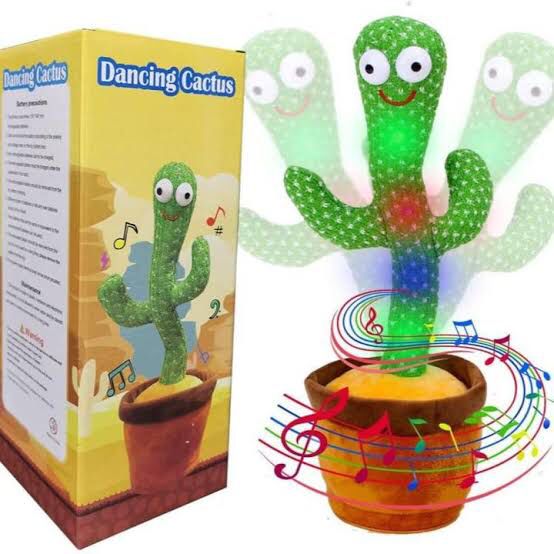 Dancing Cactus Toy with Recording – Rechargeable & Talking Cactus with Box