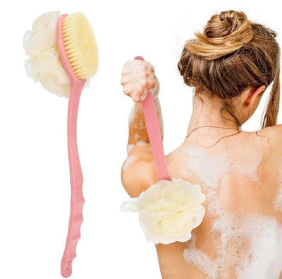 New 2 in 1 Long Handle Bath Body Brush Body Brush with Soft Loofah Bristles gubb Body Wash Brush Back Scrubber