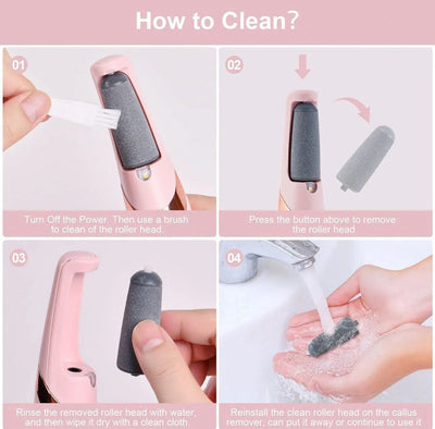 Electric Foot Callus Remover – Dual Roller Pedicure Tool for Dead Skin & Heels - (Foot Cream and Moisturizing Socks Free)