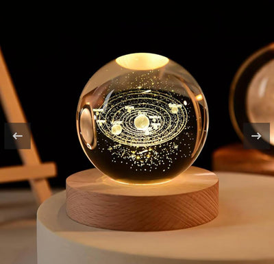 3D Crystal Ball Light, Glowing Planet Crystal Ball Lamp, Warm Bedside Light, Luminous Decor