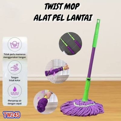 Home Cleaning Magic Twist Mop Hands Free Pull and Twist Drying Lazy Mop