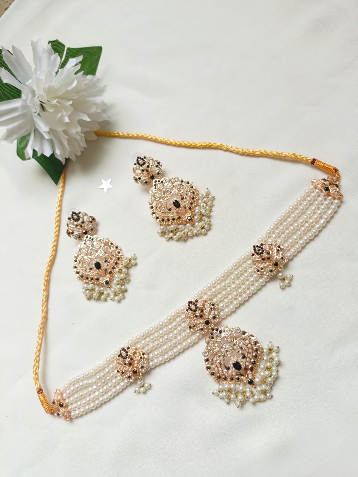 Choker Necklace With Matching Earrings