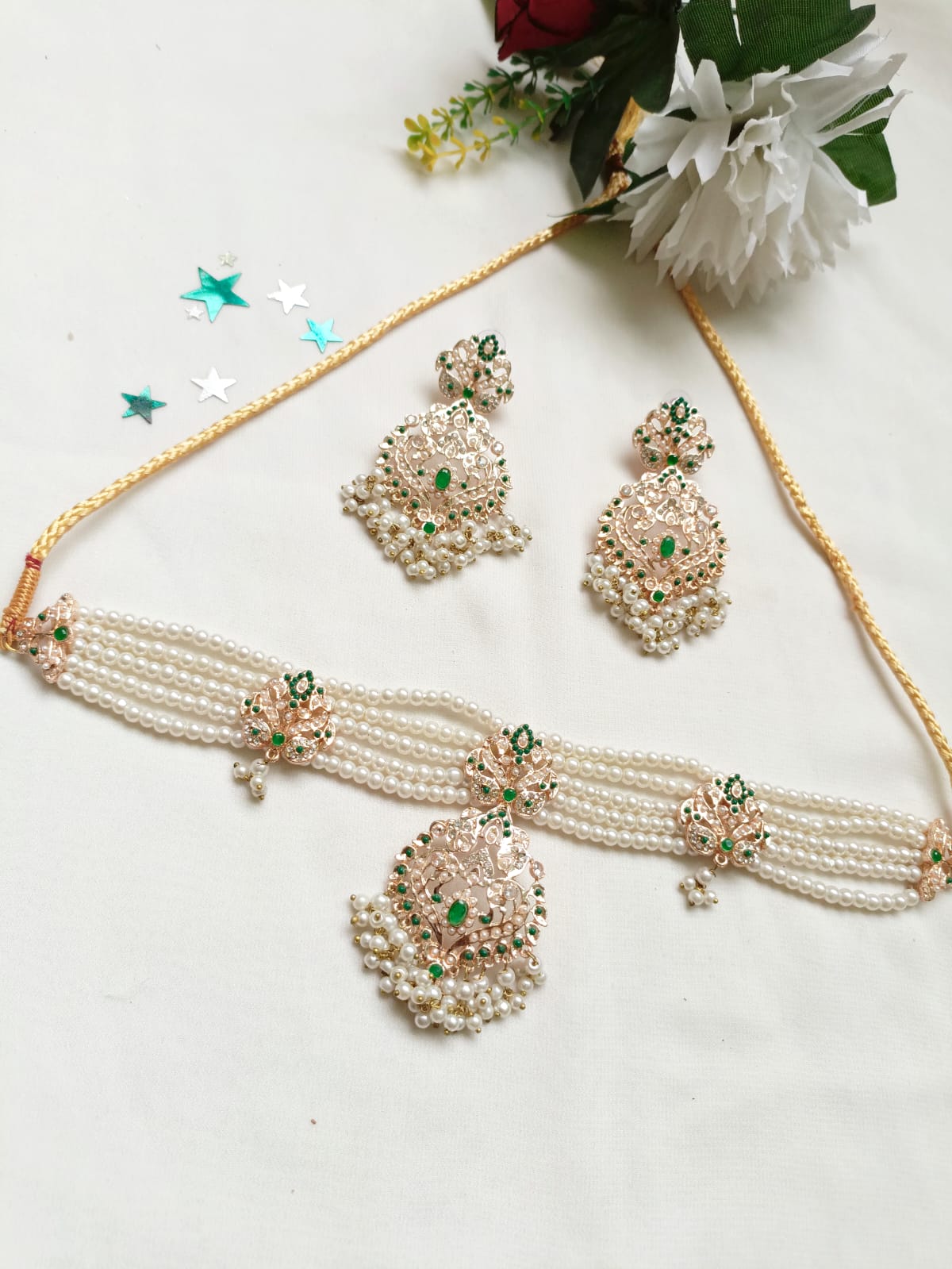 Choker Necklace With Matching Earrings