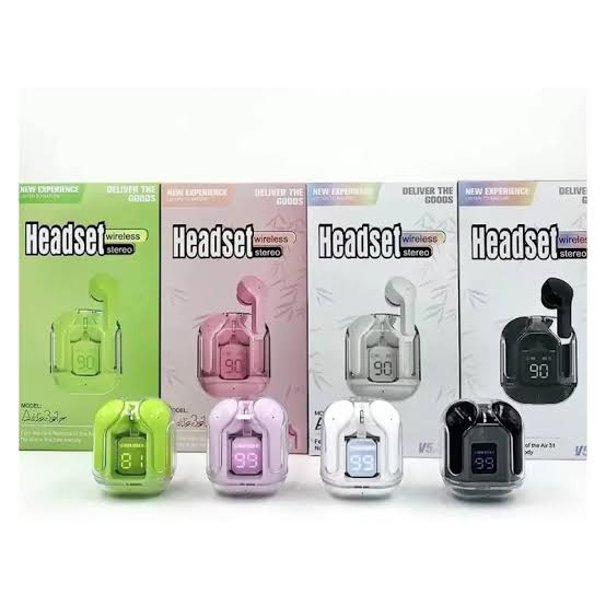 Air31 TWS Transparent Earbuds - Wireless Bluetooth 5.3 Gaming Headsets, Noise Reduction, Touch Control, T2 TWS Pro Earbuds with Microphone