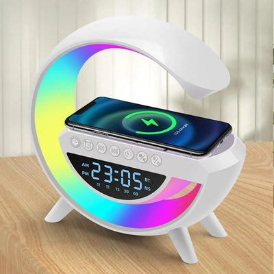 BT-3401 RGB LED Bluetooth Speaker with Wireless Phone Charger and LED lights