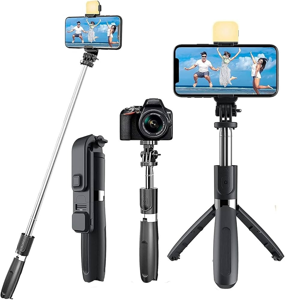 Selfie Stick+Stand+Selfie Light 3in1