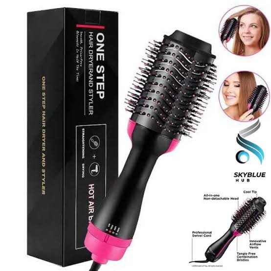 3-In-1 Hot Air Brush Original One Step Hair Dryer & Styler And Volumizer - (Ice Roller Free)
