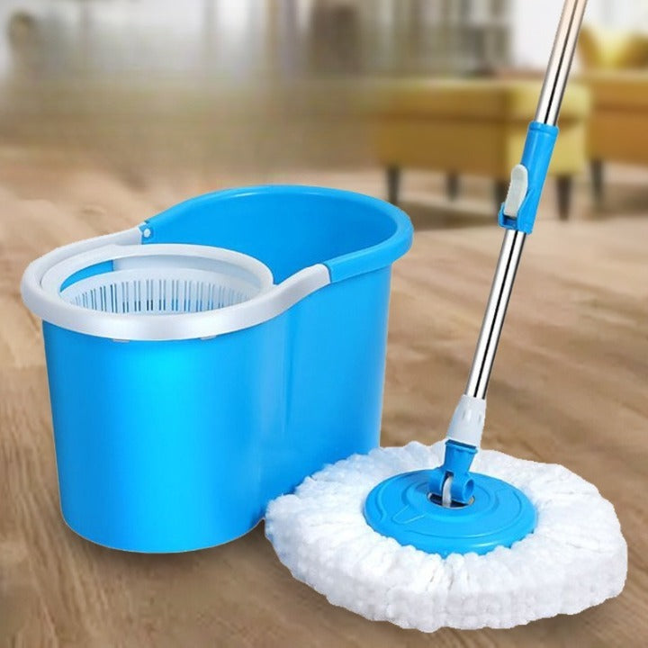 Steel 360' Degree Spin Mop With Bucket With Two Refill