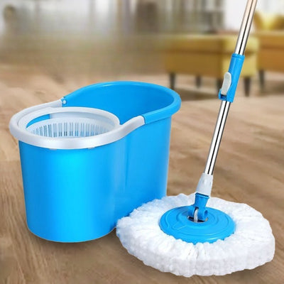 Steel 360' Degree Spin Mop With Bucket With Two Refill