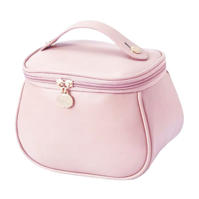 Elegant Double-Zip Cosmetic Organizer Bag with Brush Holder