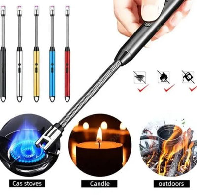New Original USB Rechargeable Electric Arc Lighter, Flameless Kitchen Lighter, Plasma Arc to Light Candle, Windproof/Candle Lighter, Best for BBQ's Grill