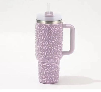 New Pearl Diamond 40oz Fashionable tumblers with straw lid