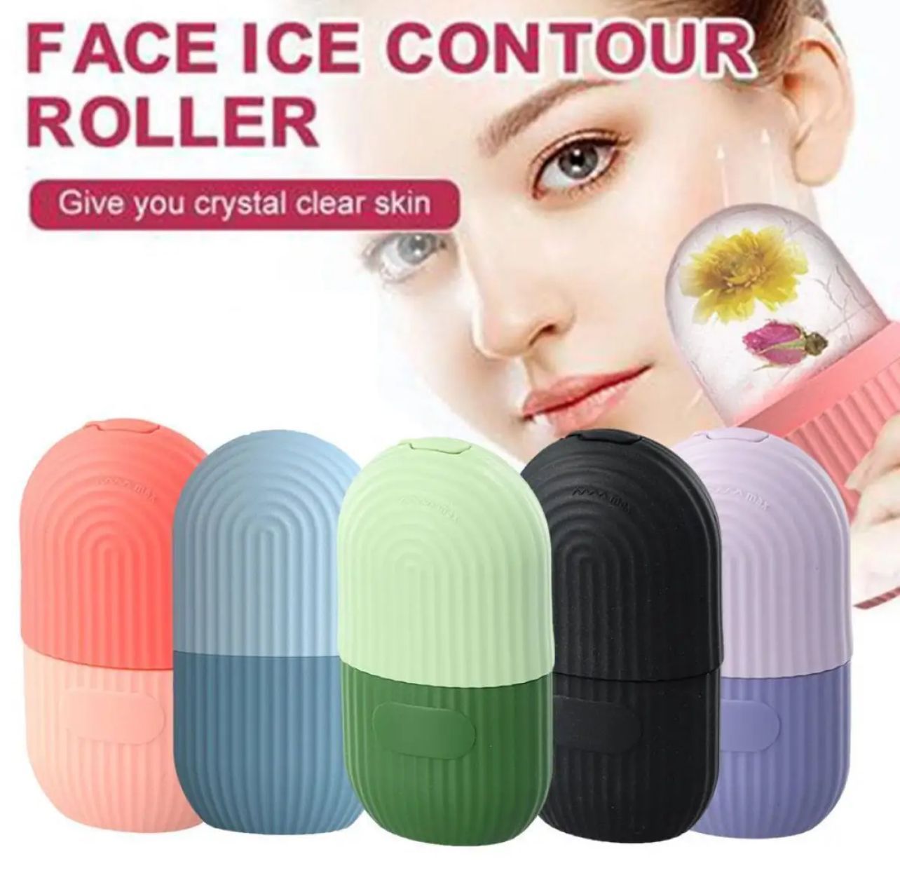 Silicone Skin Massage Ice Roller with Cap