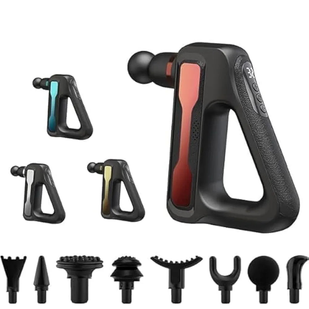 KK Trader | Blueidea LCD Display Fascial Gun - Deep Muscle Massage Gun with 8 Interchangeable Heads