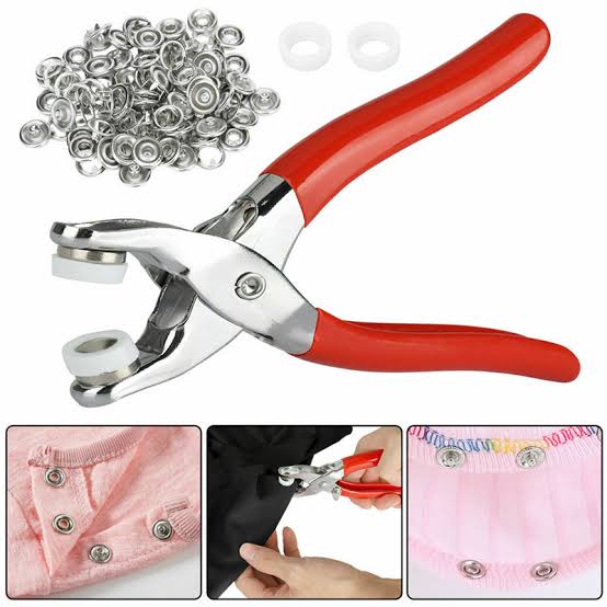 Metal Button Plier Tool (with 50 buttons)