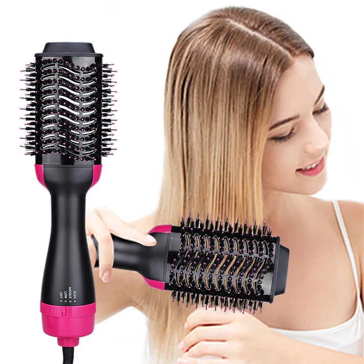3-In-1 Hot Air Brush Original One Step Hair Dryer & Styler And Volumizer - (Ice Roller Free)