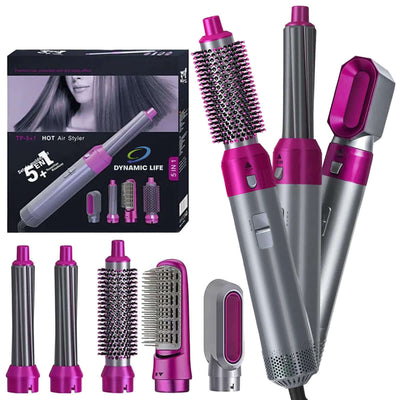 Dynamic Life 5-in-1 Hot Air Styler – Hair Dryer, Curler, Straightener & Volumizer