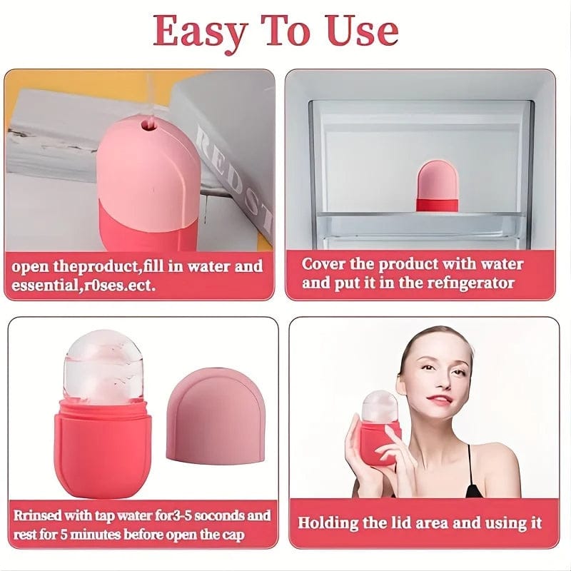 Silicone Skin Massage Ice Roller with Cap