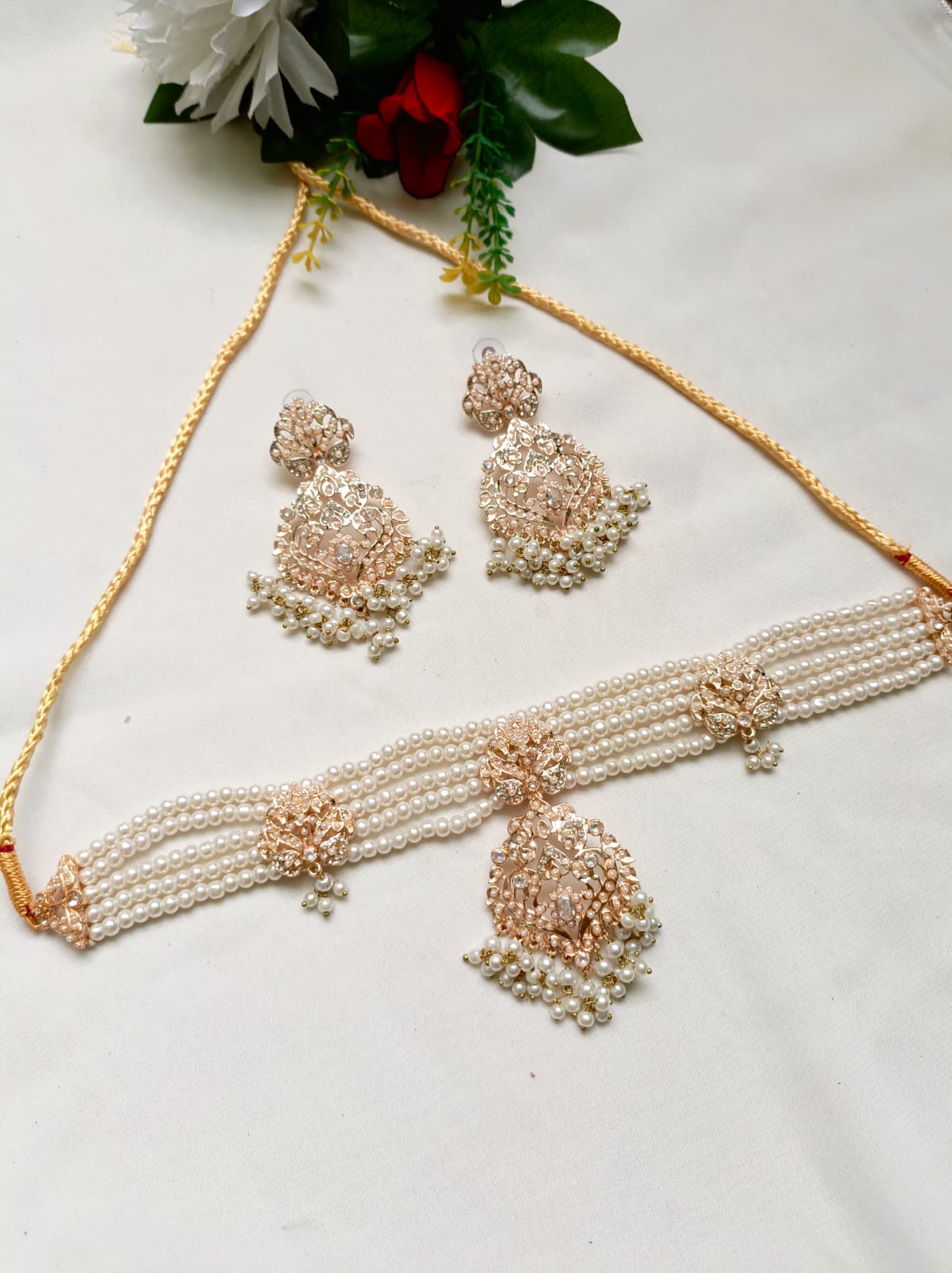 Choker Necklace With Matching Earrings