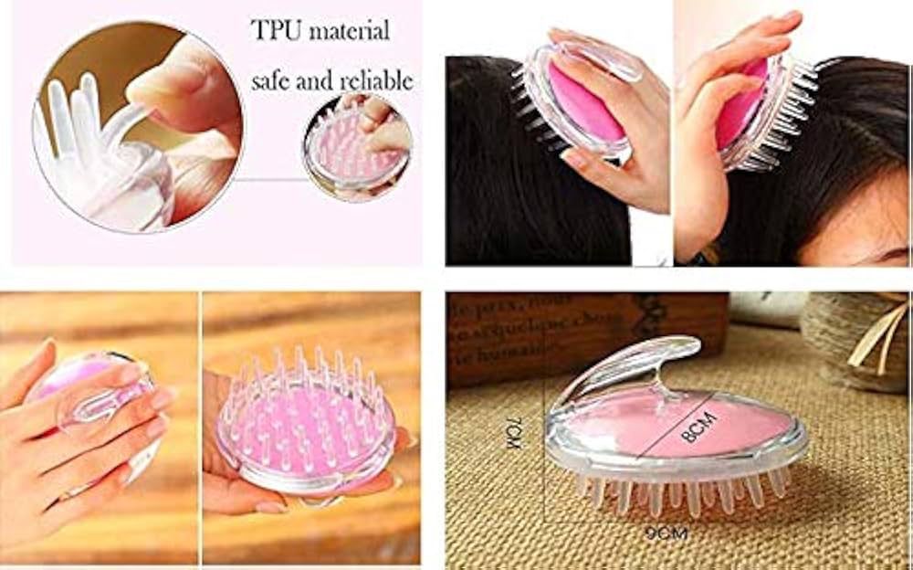 Shampoo Brush Head Massager Soft Silicone Bristles Scalp Care Exfoliate and Remove Dandruff Hair Brush