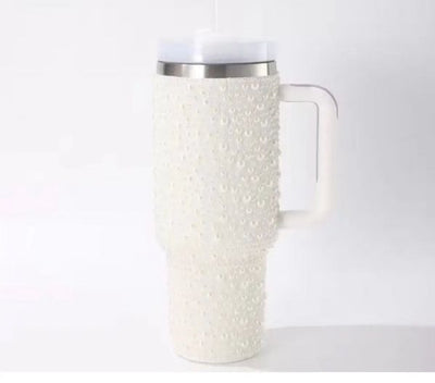 New Pearl Diamond 40oz Fashionable tumblers with straw lid