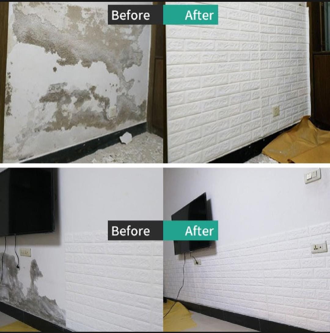 3D Brick Wall Stickers Self Adhesive Wallpaper Sheets Large Size