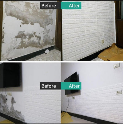 3D Brick Wall Stickers Self Adhesive Wallpaper Sheets Large Size