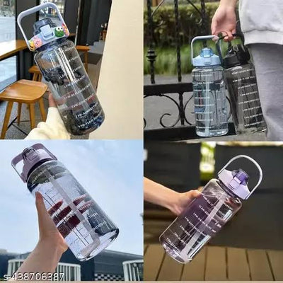 2000ML Transparent Motivational Water Bottle