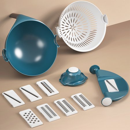 Multipurpose 5in1 Round Bowl Vegetable Cutter/Slicer