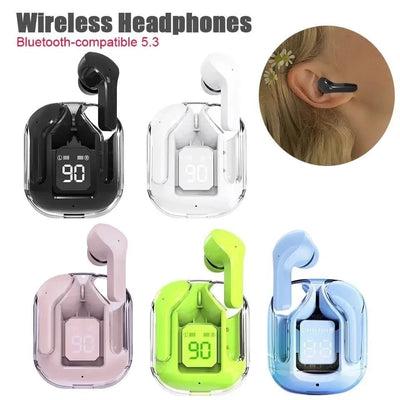 Air31 TWS Transparent Earbuds - Wireless Bluetooth 5.3 Gaming Headsets, Noise Reduction, Touch Control, T2 TWS Pro Earbuds with Microphone