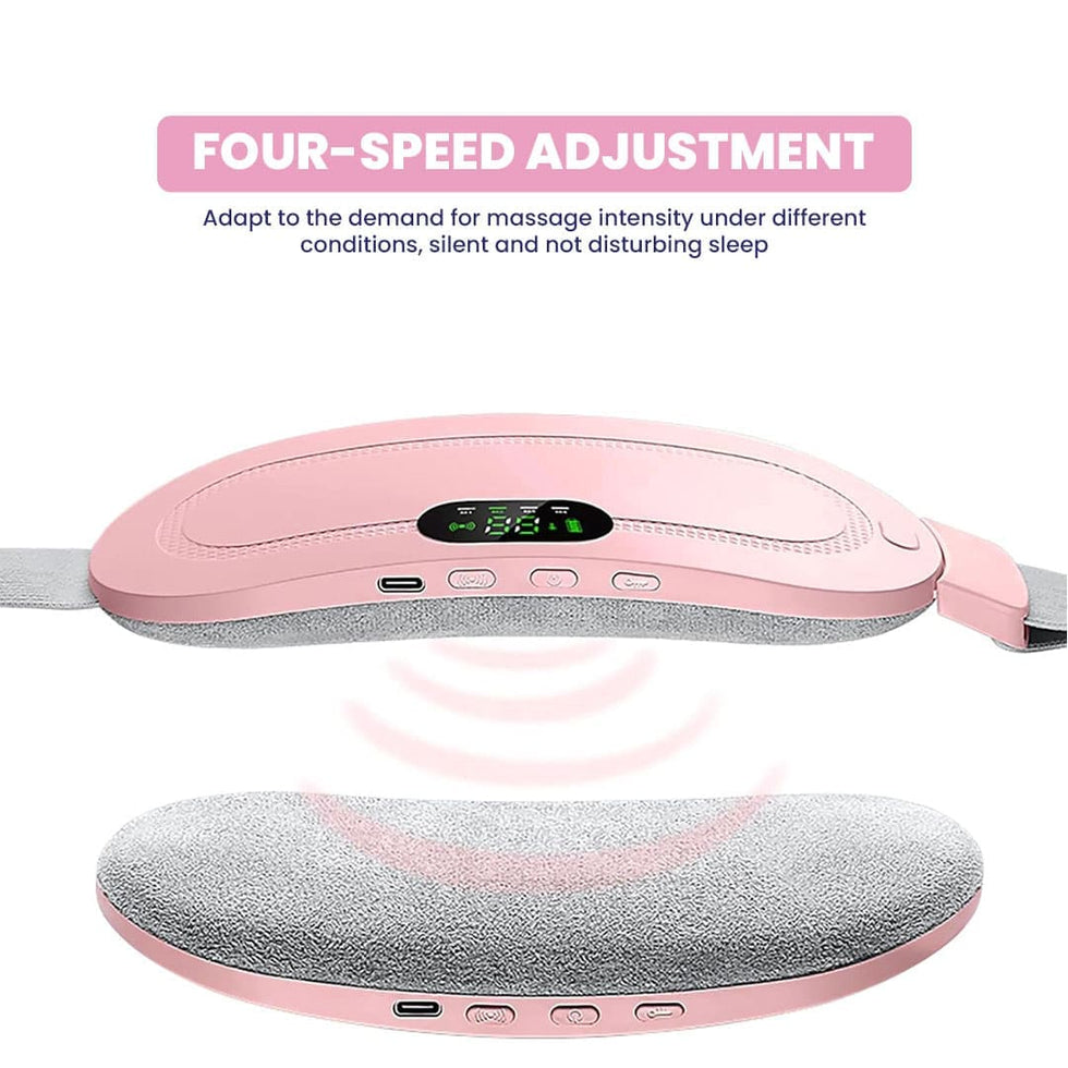 Period Cramps Pain Relief Menstural Heating Belt – Soothing Heat and Vibration Therapy (Ice Roller Free)